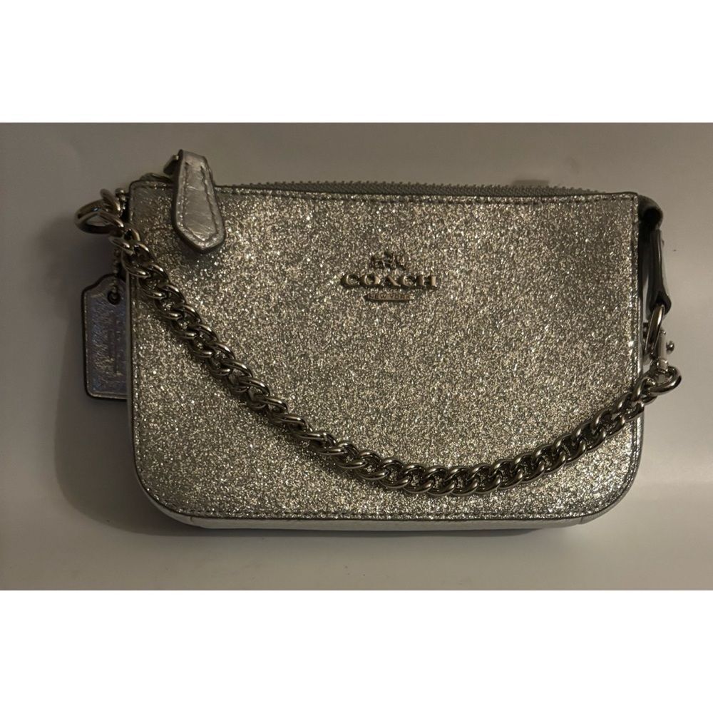 Coach Silver Glitter Wristlet Clutch - Picture 2 of 10